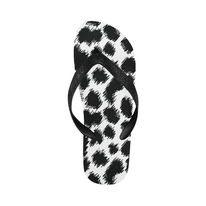 Cheetah Black Print Pattern Flip Flops-JTAMIGO.COM