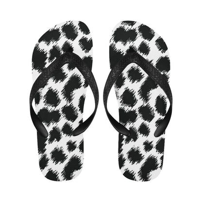 Cheetah Black Print Pattern Flip Flops-JTAMIGO.COM