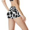 Cheetah Black Print Pattern High Waisted Spandex Shorts-JTAMIGO.COM