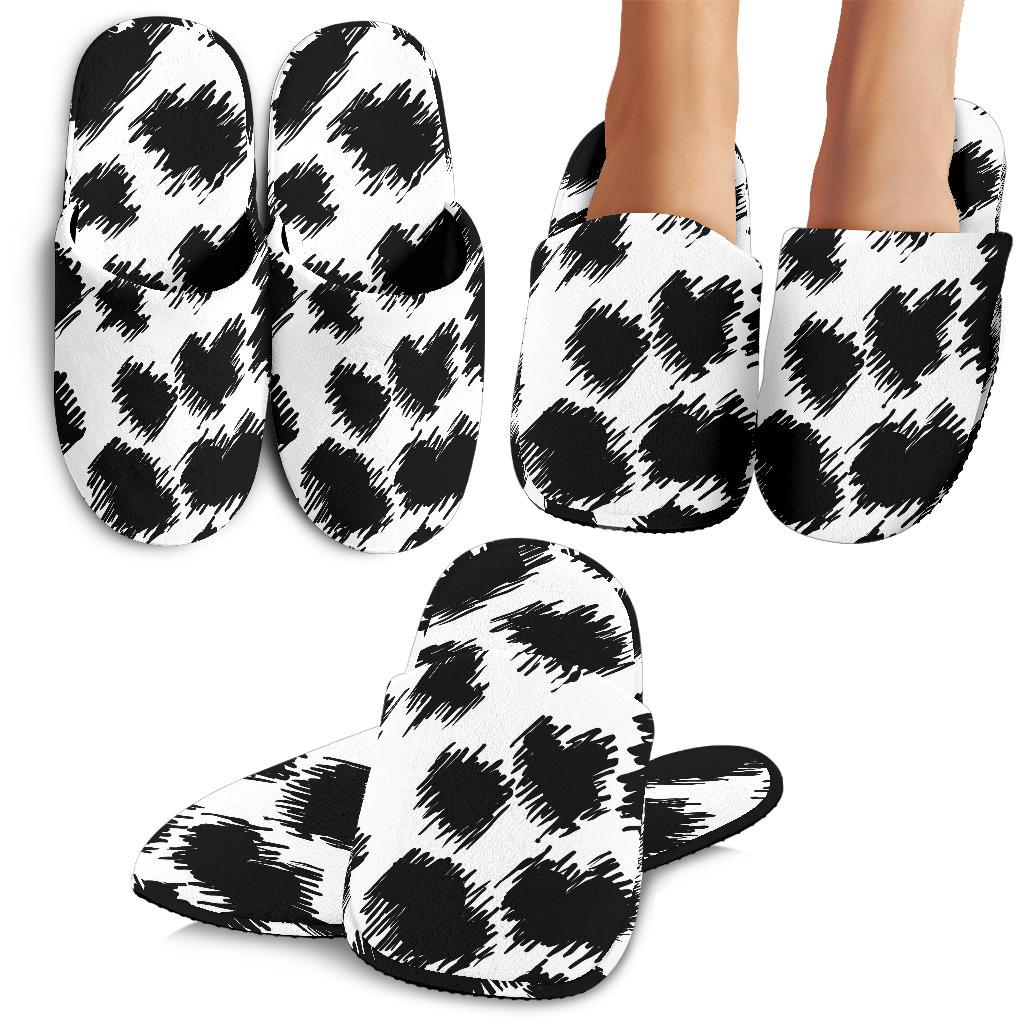 Cheetah Black Print Pattern House Slippers