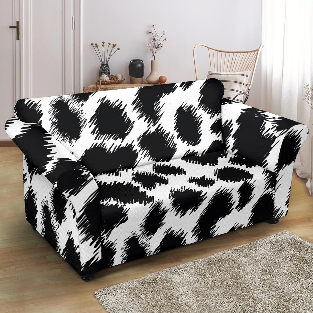Cheetah Black Print Pattern Loveseat Slipcover-JTAMIGO.COM