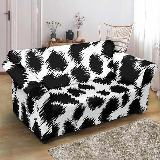 Cheetah Black Print Pattern Loveseat Slipcover-JTAMIGO.COM