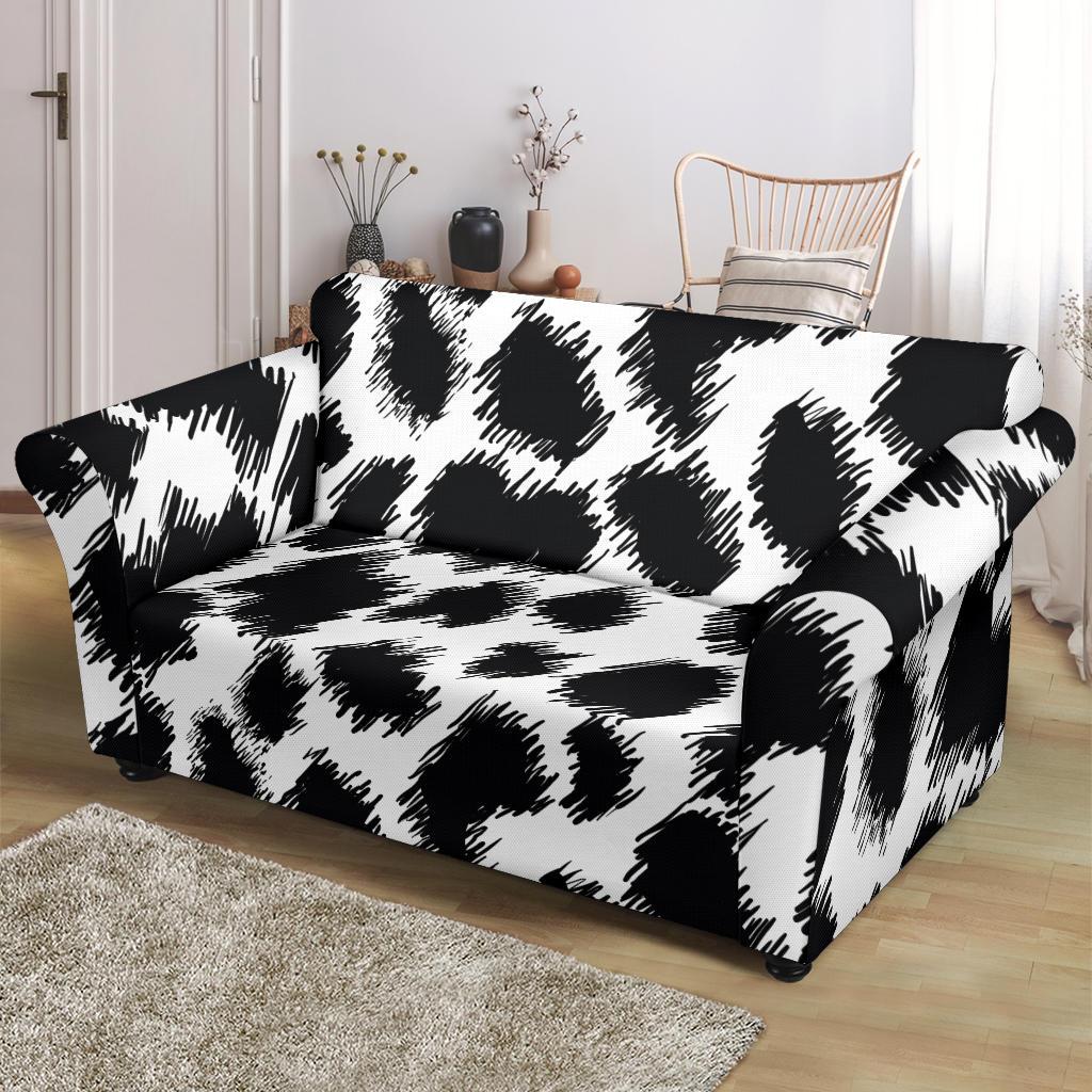 Cheetah Black Print Pattern Loveseat Slipcover-JTAMIGO.COM