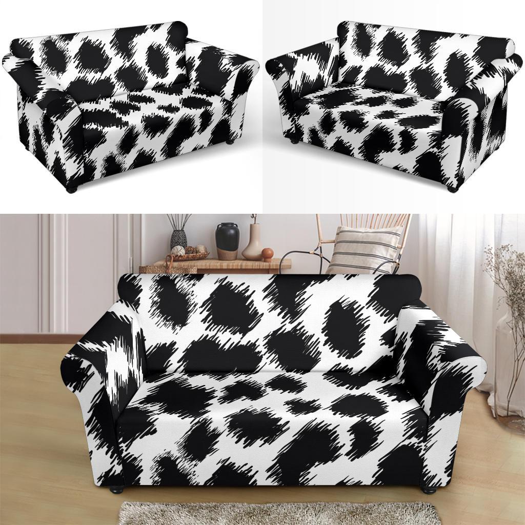 Cheetah Black Print Pattern Loveseat Slipcover-JTAMIGO.COM