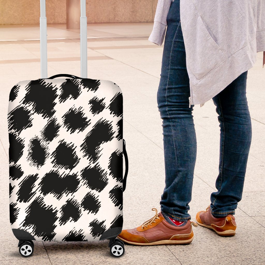 Cheetah Black Print Pattern Luggage Cover Protector