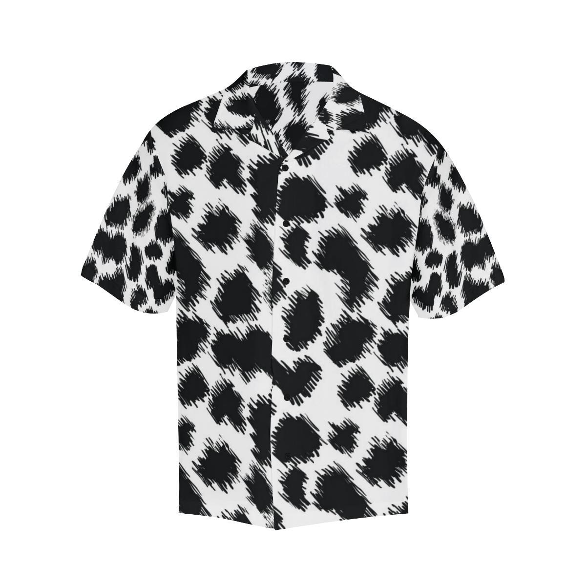 Cheetah Black Print Pattern Men Aloha Hawaiian Shirt