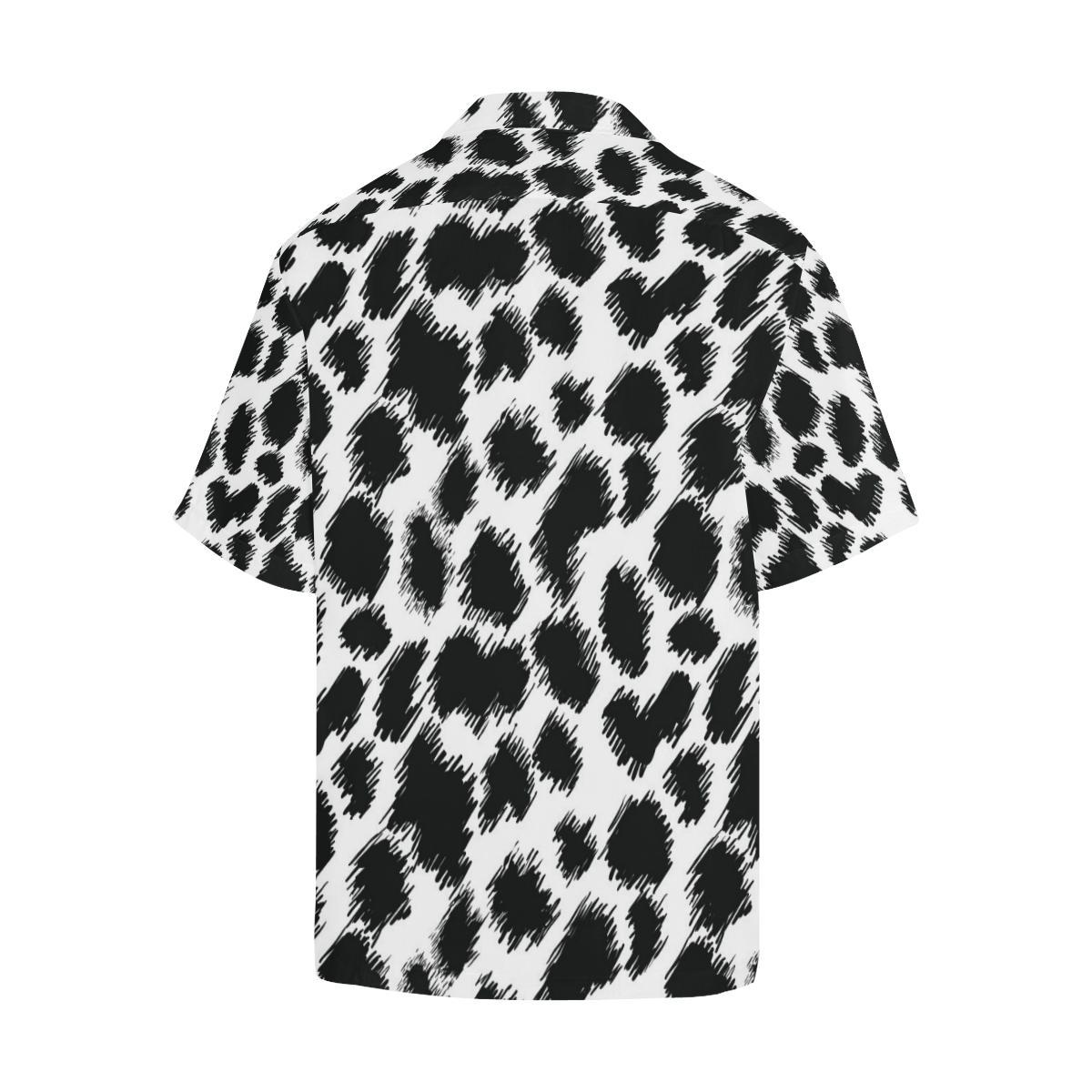 Cheetah Black Print Pattern Men Aloha Hawaiian Shirt