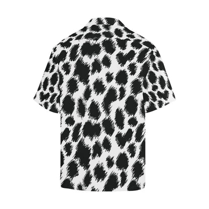 Cheetah Black Print Pattern Men Aloha Hawaiian Shirt