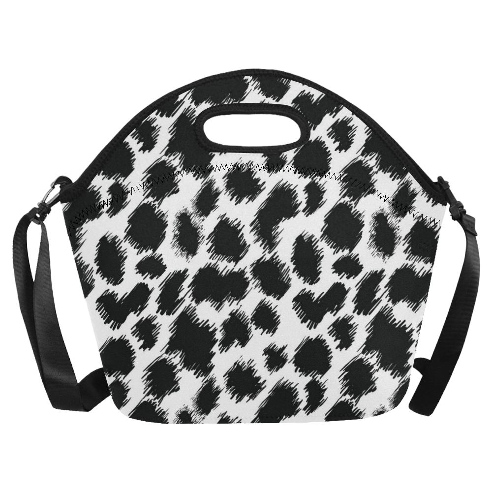 Cheetah Black Print Pattern Neoprene Lunch Bag (Model 1669)(Large)-JTAMIGO.COM
