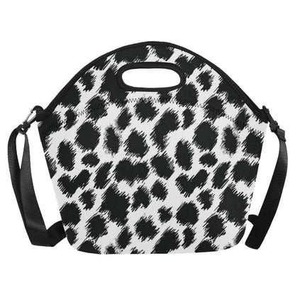 Cheetah Black Print Pattern Neoprene Lunch Bag (Model 1669)(Large)-JTAMIGO.COM