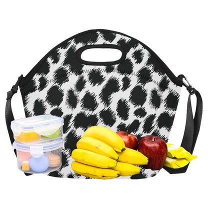 Cheetah Black Print Pattern Neoprene Lunch Bag (Model 1669)(Large)-JTAMIGO.COM