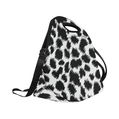 Cheetah Black Print Pattern Neoprene Lunch Bag (Model 1669)(Large)-JTAMIGO.COM