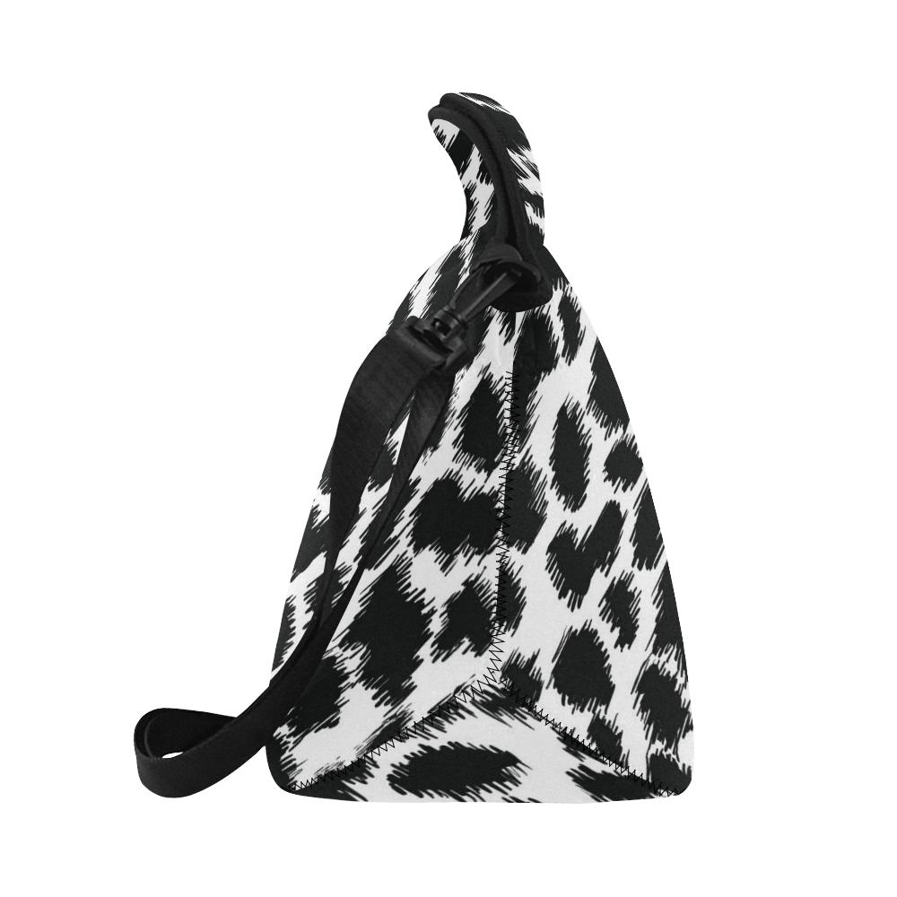 Cheetah Black Print Pattern Neoprene Lunch Bag (Model 1669)(Large)-JTAMIGO.COM
