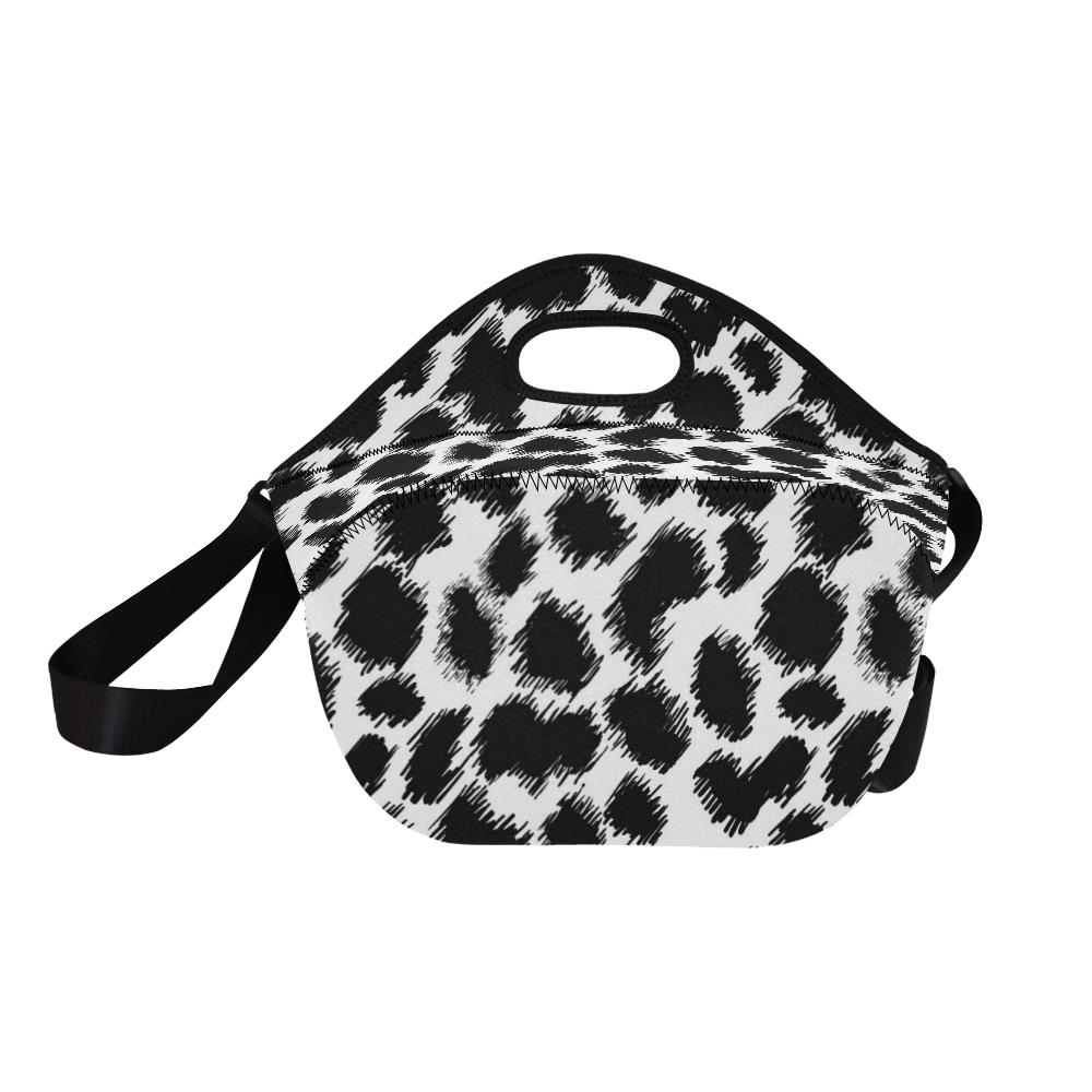 Cheetah Black Print Pattern Neoprene Lunch Bag (Model 1669)(Large)-JTAMIGO.COM