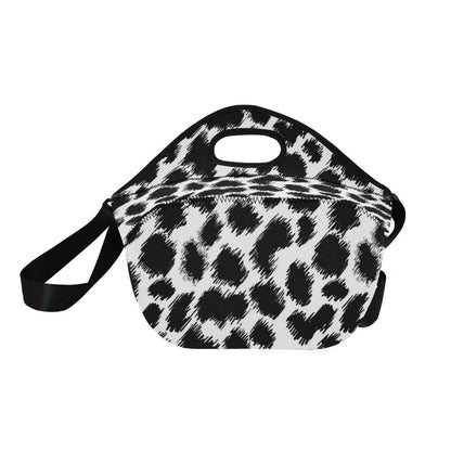 Cheetah Black Print Pattern Neoprene Lunch Bag (Model 1669)(Large)-JTAMIGO.COM