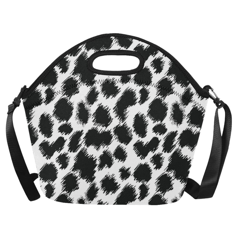 Cheetah Black Print Pattern Neoprene Lunch Bag (Model 1669)(Large)-JTAMIGO.COM