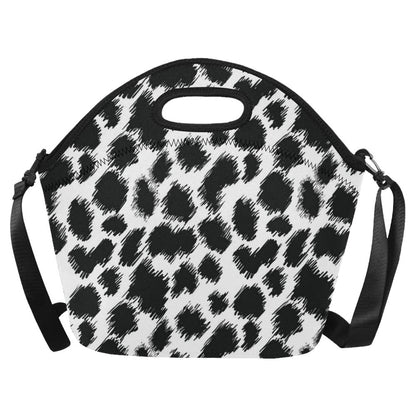 Cheetah Black Print Pattern Neoprene Lunch Bag (Model 1669)(Large)-JTAMIGO.COM