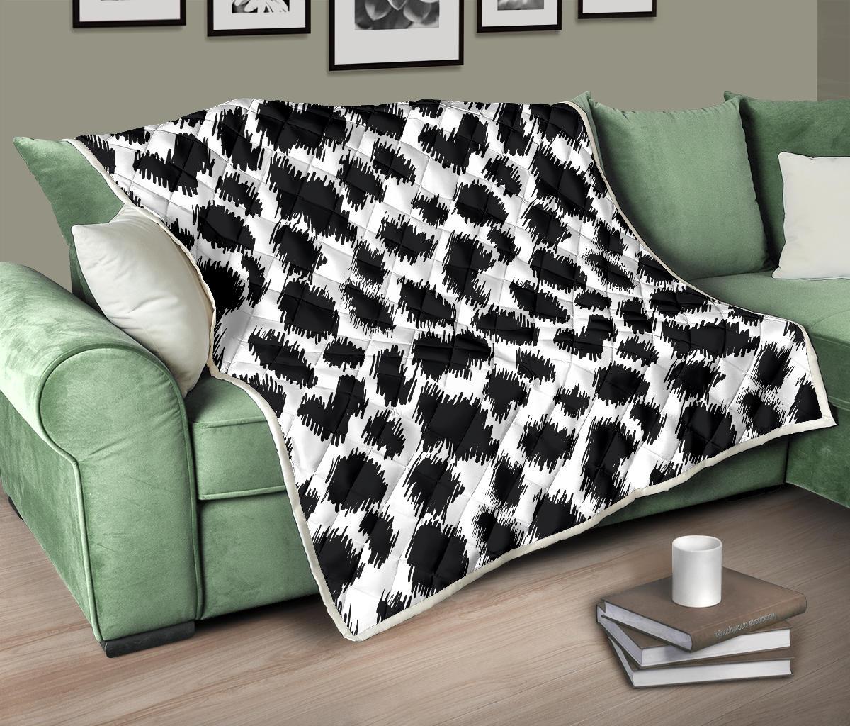 Cheetah Black Print Pattern Premium Quilt-JTAMIGO.COM