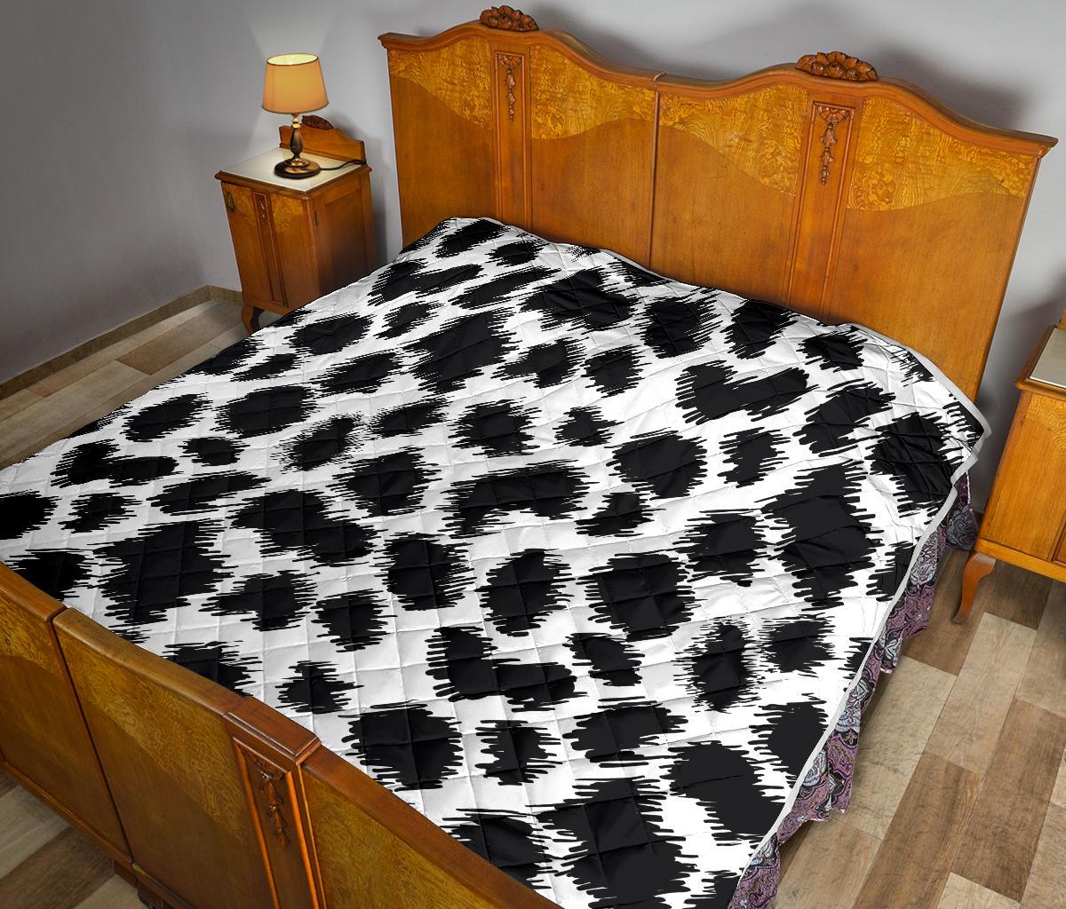 Cheetah Black Print Pattern Premium Quilt-JTAMIGO.COM