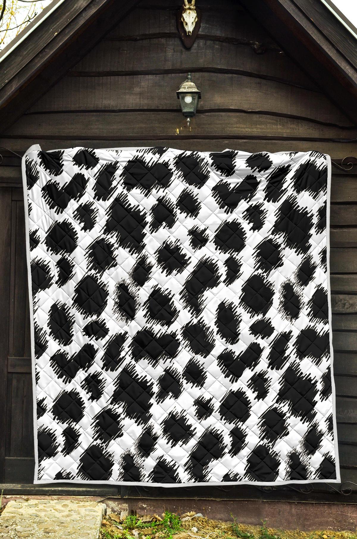 Cheetah Black Print Pattern Premium Quilt-JTAMIGO.COM