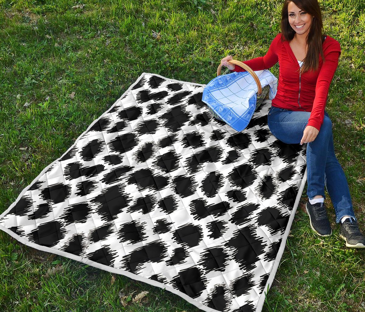 Cheetah Black Print Pattern Premium Quilt-JTAMIGO.COM