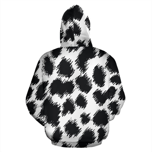 Cheetah Black Print Pattern Pullover Hoodie