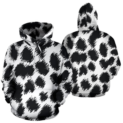 Cheetah Black Print Pattern Pullover Hoodie