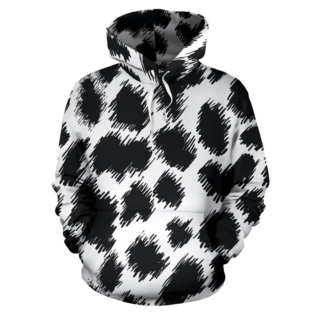 Cheetah Black Print Pattern Pullover Hoodie