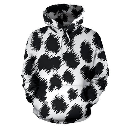 Cheetah Black Print Pattern Pullover Hoodie
