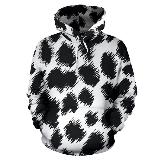 Cheetah Black Print Pattern Pullover Hoodie