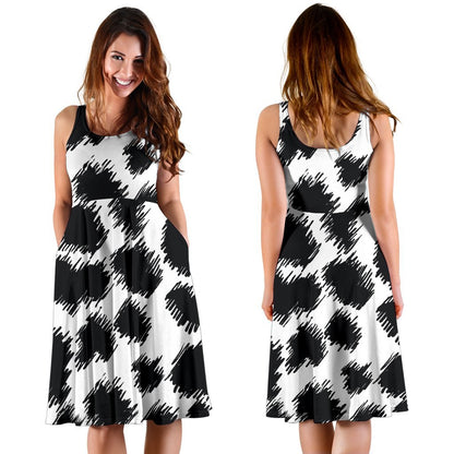 Cheetah Black Print Pattern Sleeveless Dress