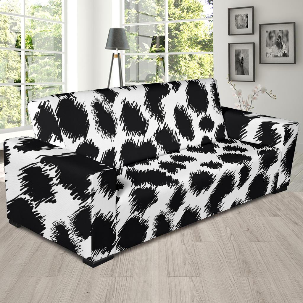 Cheetah Black Print Pattern Sofa Slipcover-JTAMIGO.COM