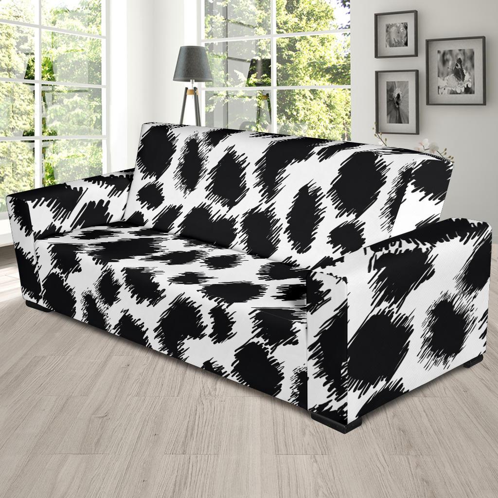 Cheetah Black Print Pattern Sofa Slipcover-JTAMIGO.COM