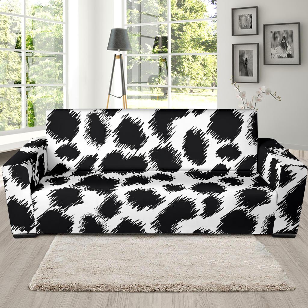 Cheetah Black Print Pattern Sofa Slipcover-JTAMIGO.COM