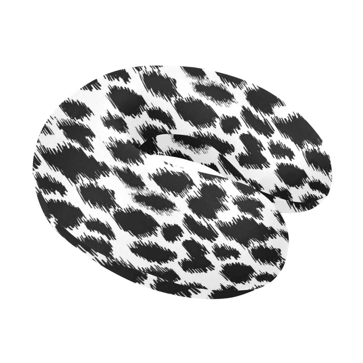 Cheetah Black Print Pattern U-Shaped Travel Neck Pillow-JTAMIGO.COM