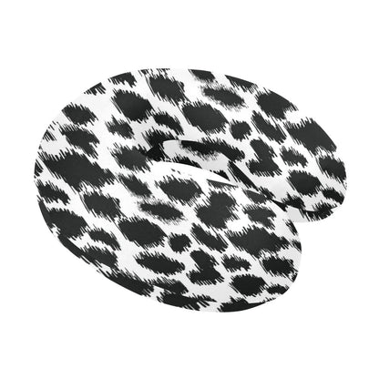 Cheetah Black Print Pattern U-Shaped Travel Neck Pillow-JTAMIGO.COM