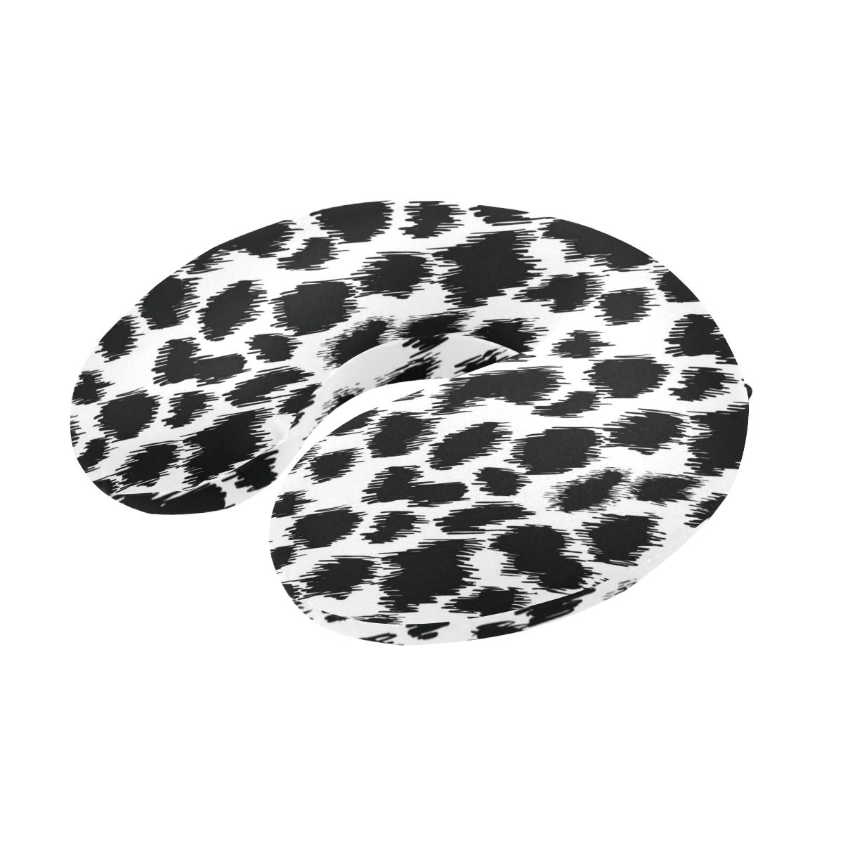 Cheetah Black Print Pattern U-Shaped Travel Neck Pillow-JTAMIGO.COM