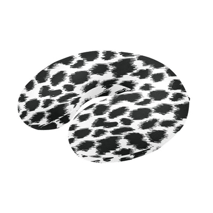 Cheetah Black Print Pattern U-Shaped Travel Neck Pillow-JTAMIGO.COM