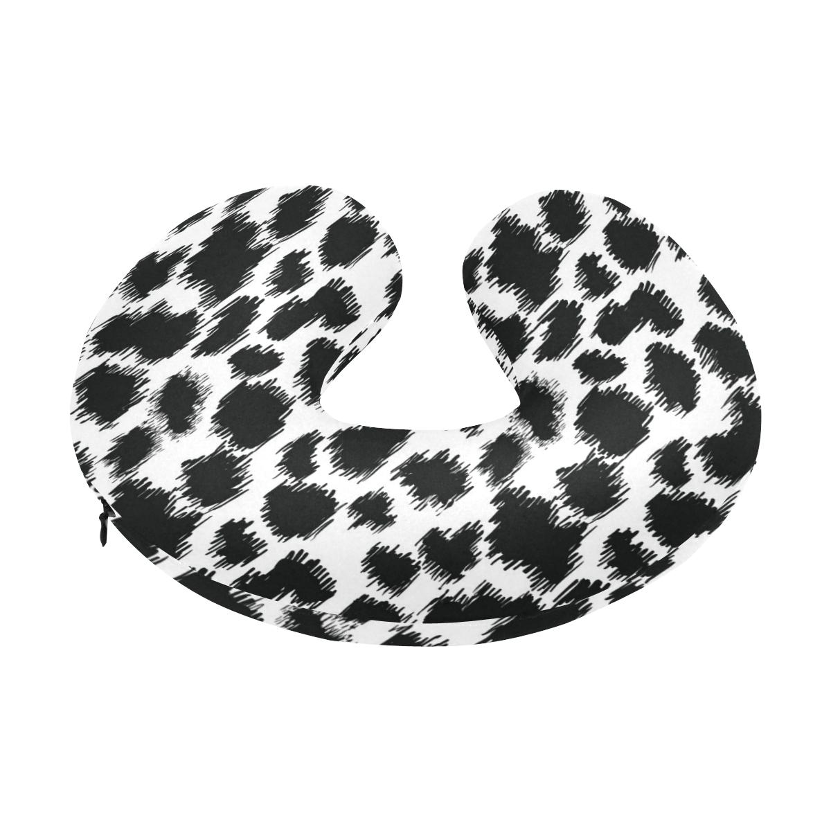 Cheetah Black Print Pattern U-Shaped Travel Neck Pillow-JTAMIGO.COM