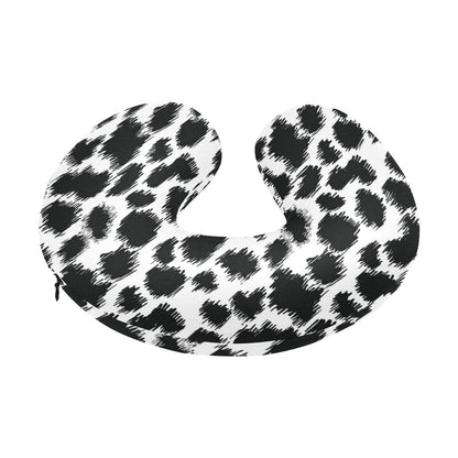 Cheetah Black Print Pattern U-Shaped Travel Neck Pillow-JTAMIGO.COM