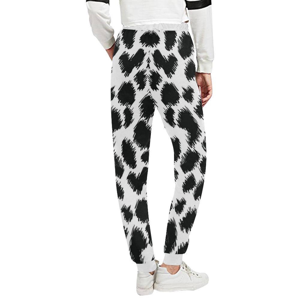 Cheetah Black Print Pattern Unisex Casual Sweatpants (Model L11)-JTAMIGO.COM