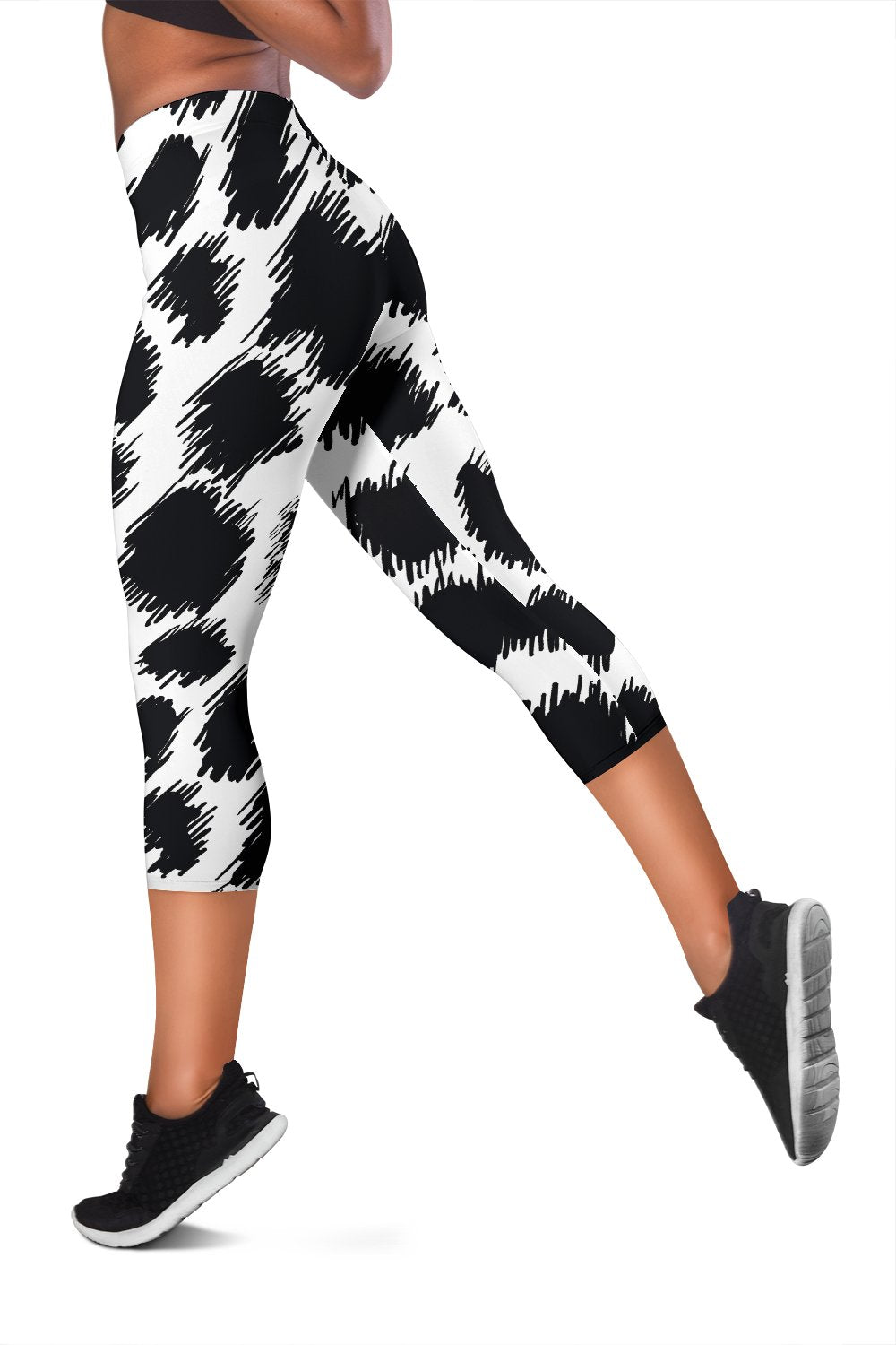 Cheetah Black Print Pattern Women Capris