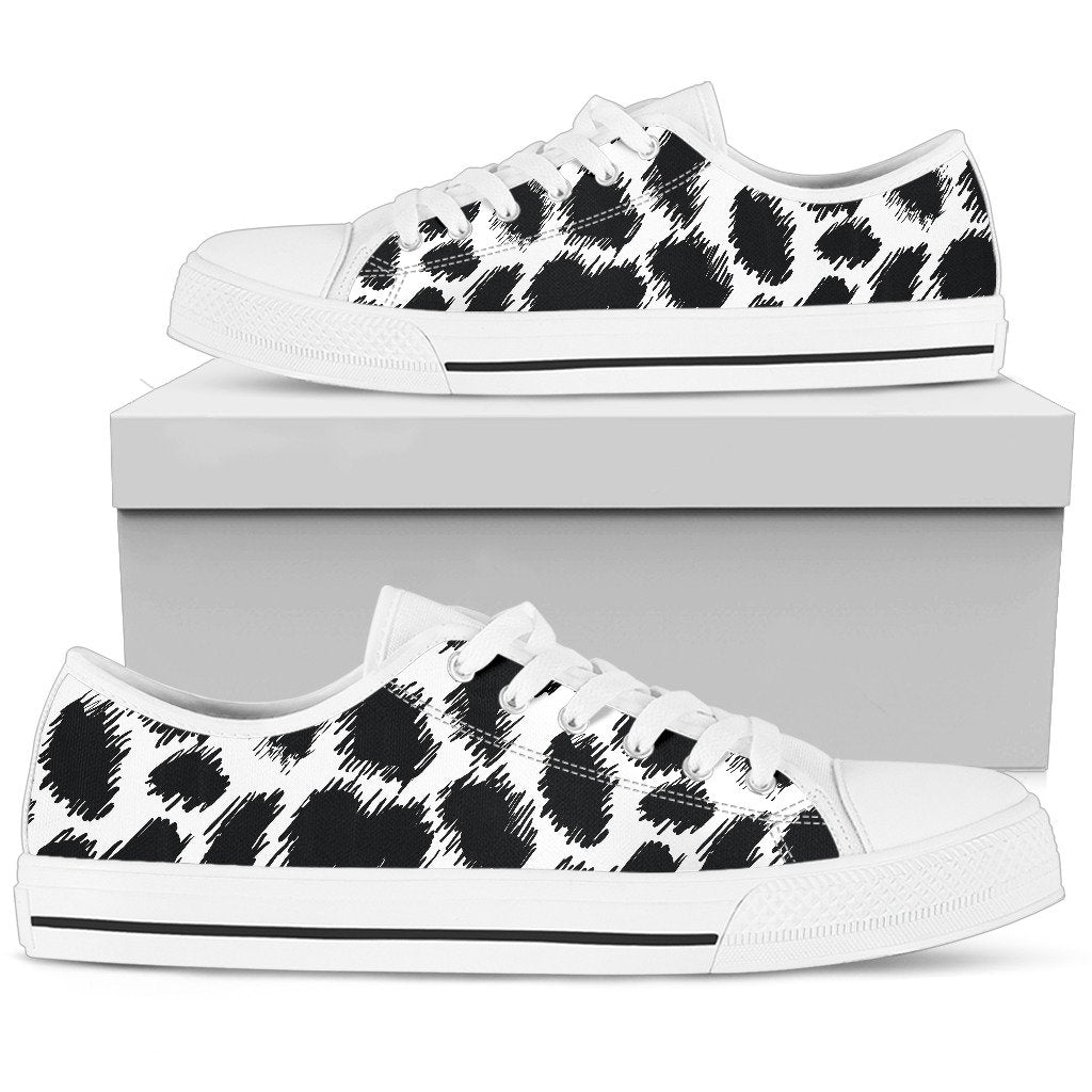 Cheetah Black Print Pattern Women Low Top Shoes