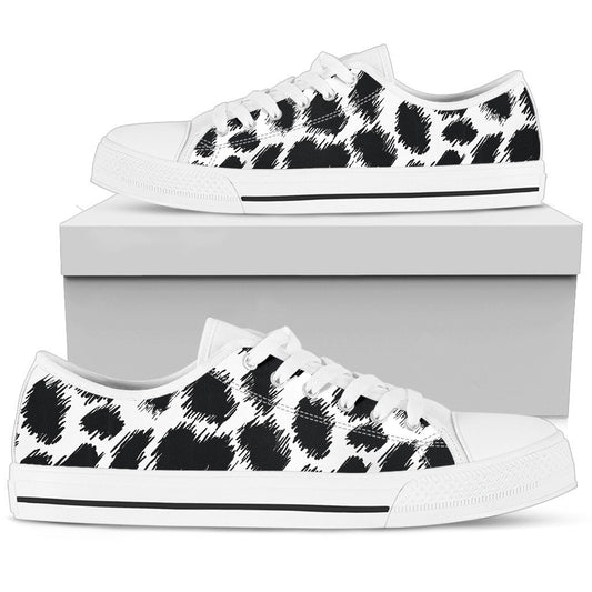 Cheetah Black Print Pattern Women Low Top Shoes