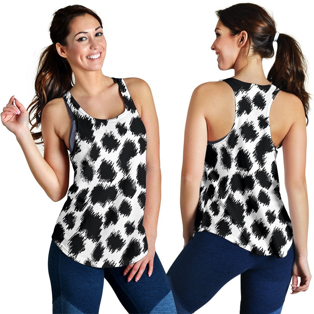 Cheetah Black Print Pattern Women Racerback Tank Top
