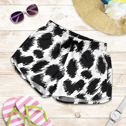 Cheetah Black Print Pattern Women Shorts-JTAMIGO.COM
