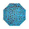 Cheetah Blue Print Pattern Automatic Foldable Umbrella