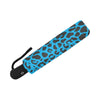 Cheetah Blue Print Pattern Automatic Foldable Umbrella