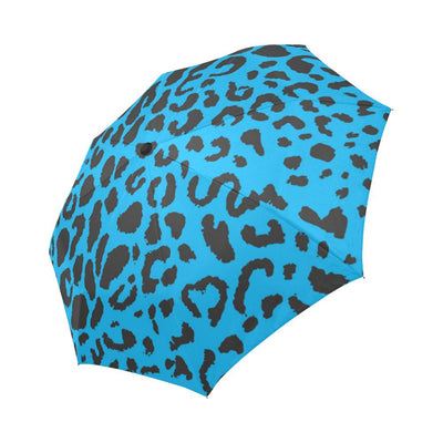 Cheetah Blue Print Pattern Automatic Foldable Umbrella