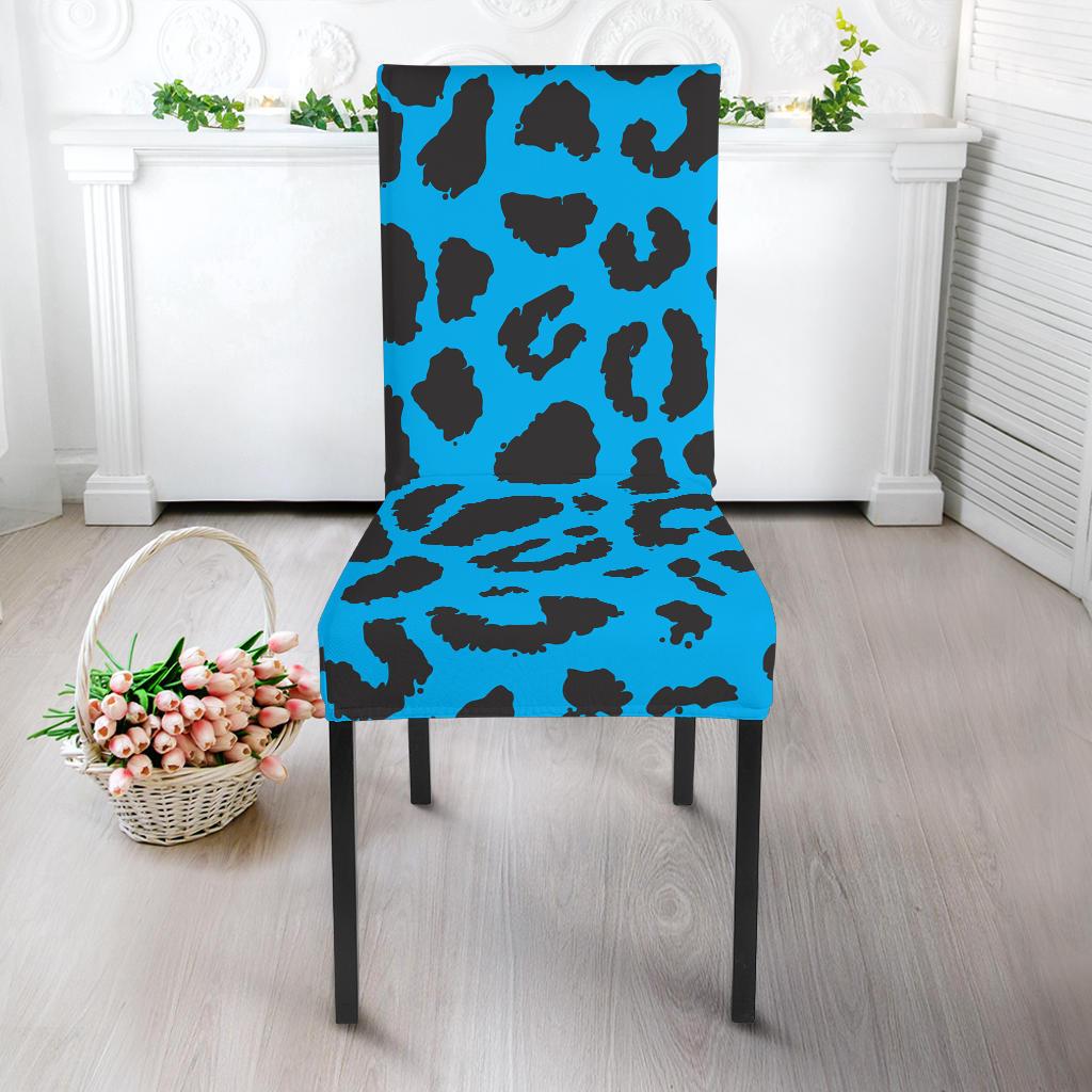 Cheetah Blue Print Pattern Dinning Chair Slipper-JTAMIGO.COM